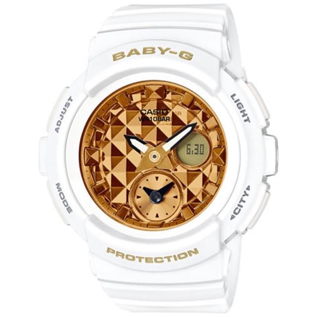 【CASIO 卡西歐】Baby-G 街頭時尚閃耀鉚釘雙顯腕錶(BGA-195M-7A)