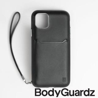 【BodyGuardz】iPhone 11 Accent Wallet(卡槽頂級真皮軍規殼 - 黑)