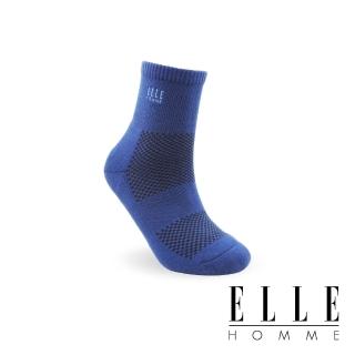 【ELLE HOMME】1/2氣墊舒適運動襪-丈青(運動襪/男襪/氣墊襪/慢跑襪)