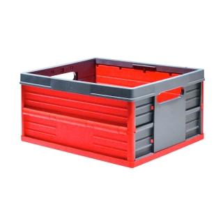 【EVO BOX】摺疊收納籃32L -灰/紅色