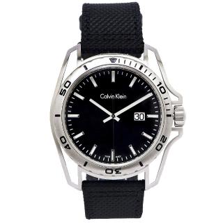 【Calvin Klein】Earth 撼動世界運動型手錶 -黑面X黑色/42mm(K5Y31TB1)