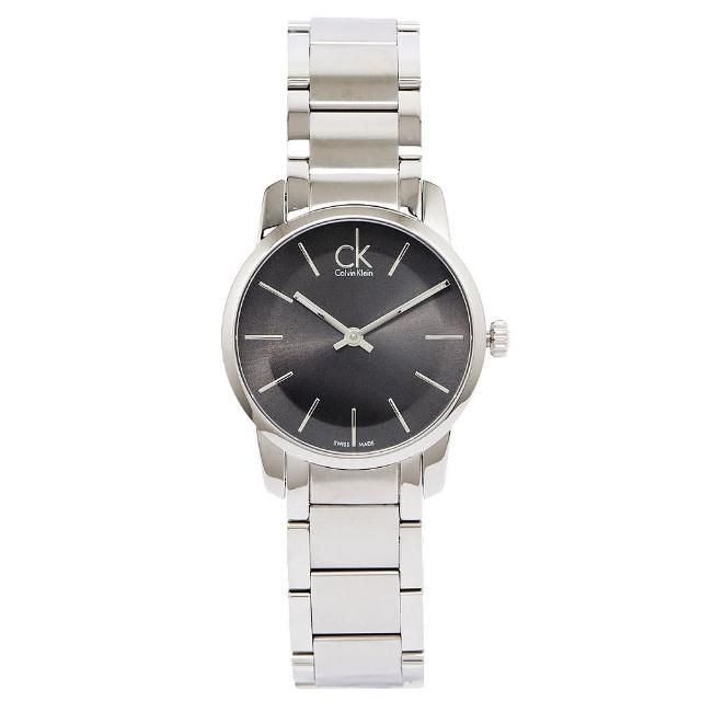 【Calvin Klein】極簡美學黑色手錶 -灰黑面X銀色/31mm(K2G23161)