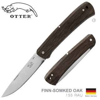 【OTTER】FINN 折刀-SOMKED OAK 橡木握柄 口袋折刀系列(#155 RAU)