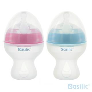 【Basilic 貝喜力克】寬口徑矽膠奶瓶250ml-藍(S奶嘴)