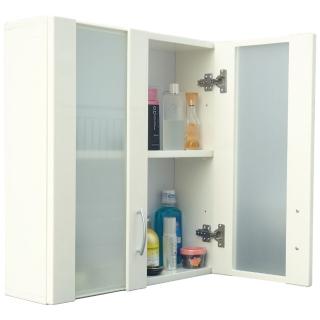 經典霧面雙門防水塑鋼浴櫃/置物櫃(白色1入)