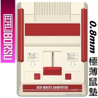 【BORSU】極薄鼠墊_FUNNY_紅白本機(台灣製 滑鼠墊 耐用 個性 遊戲)