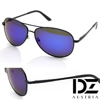 【DZ】UV400防曬偏光太陽眼鏡墨鏡-克雷孟特(黑框深藍膜)