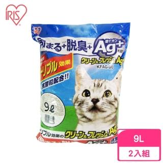 【IRIS】抗菌貓砂 9L/8.2kg*2包組(KFAG-90/礦砂)