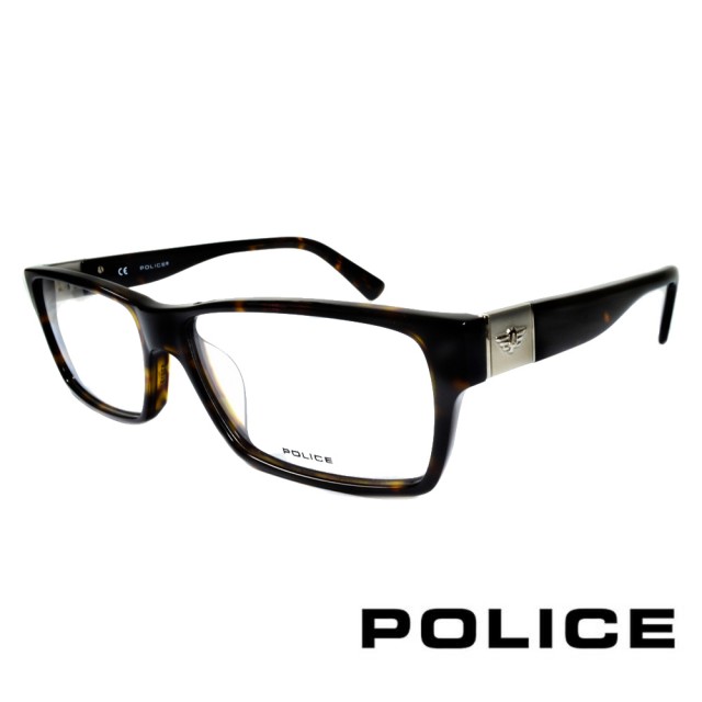 【POLICE】義大利經典個性粗框光學眼鏡(黑/琥珀 POV1772-0722)