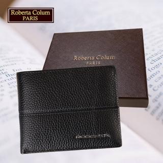 【Roberta Colum】諾貝達專櫃皮夾 進口軟牛皮短夾 短版皮夾(25004-1黑色)
