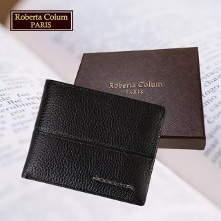 【Roberta Colum】諾貝達專櫃皮夾 進口軟牛皮短夾 短版皮夾(25001-1黑色)