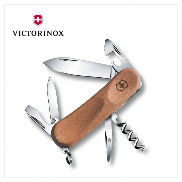 【VICTORINOX 瑞士維氏】Evolution Wood 10 11用瑞士刀/原木(2.3801.63)