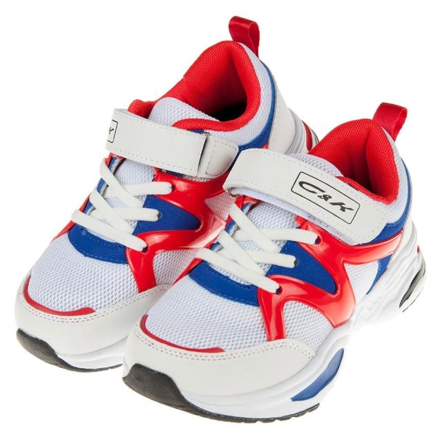 【不敗流行款】經典藍紅白透氣兒童運動鞋(T9V528M)