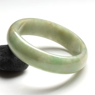 【雅紅珠寶】天然綠翡翠圓形玉鐲-寬版-#19.5-湖水綠