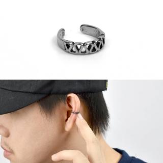 【玖飾時尚】夾式耳環 鏤空線條鋼製耳骨夾(耳夾耳環)
