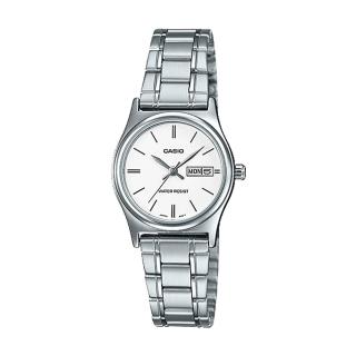 【CASIO 卡西歐】指針女錶 不鏽鋼錶帶 日/星期 防水(LTP-V006D-7B2)