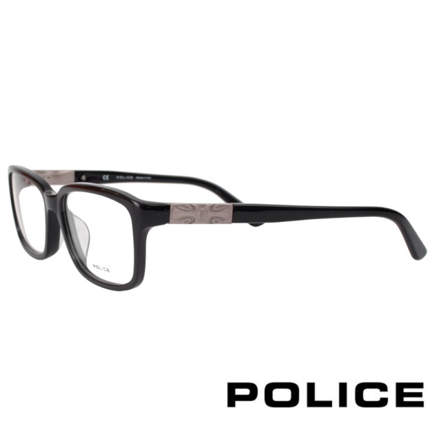 【POLICE】經典品牌圖騰設計師款光學眼鏡(亮面黑 POV1847-0700)