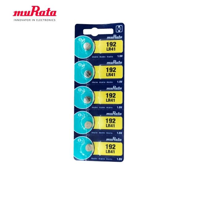 【muRata 村田】鹼性鈕扣型電池 LR41 5入/卡