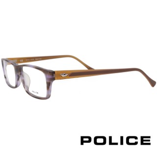 【POLICE】義大利經典設計師款光學眼鏡(紫/琥珀 POV1868-AM8M)