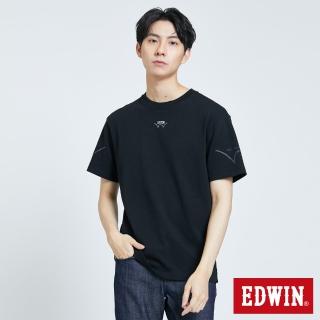 【EDWIN】男裝 EFS溫變LOGO短袖T恤(黑色)