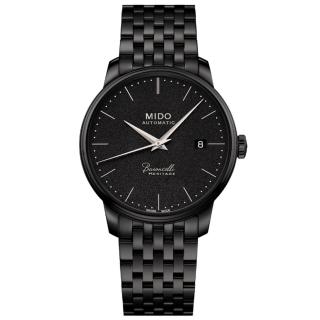 【MIDO 美度】官方授權 Baroncelli Heritage 復刻經典機械錶-黑/39mm(M0274073305000)