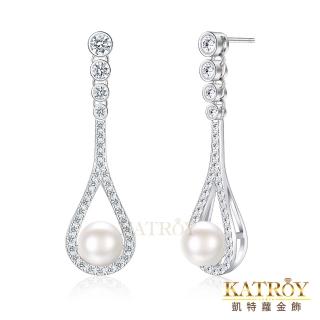 【KATROY】天然珍珠．6.0-6.5mm．母親節禮物(純銀耳環)