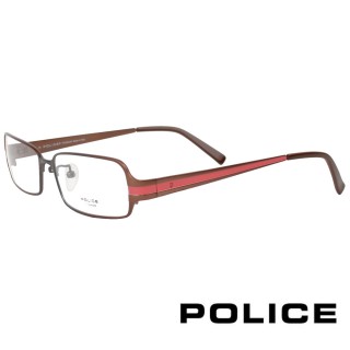 【POLICE】義大利質感經典細框光學眼鏡(古銅/紅 POV8221-08GD)