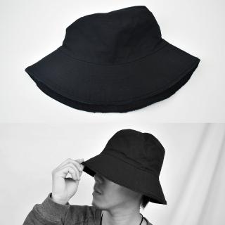 【玖飾時尚】漁夫帽 無印感全素面刷破帽沿(帽子)