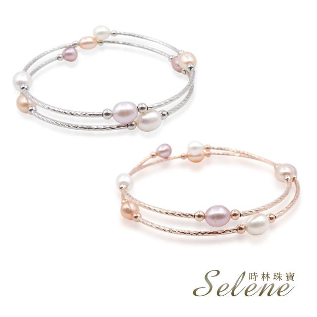 【Selene】簡約時尚珍珠雙圈手鍊(二款任選)