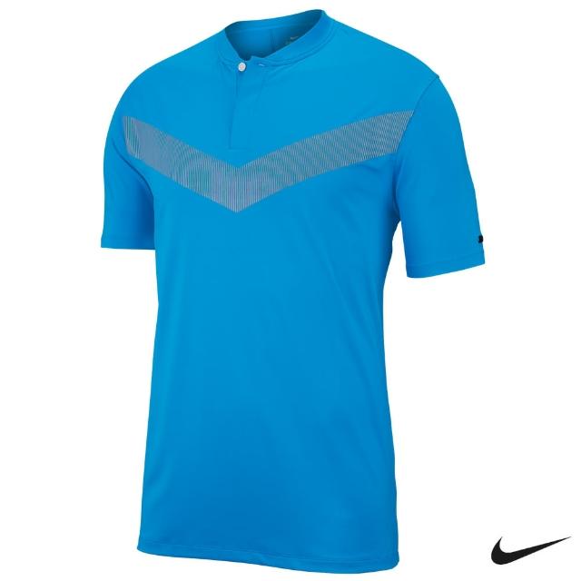 【NIKE 耐吉】Nike Golf Tiger Woods 男 運動短袖立領上衣/高爾夫球衫 藍 BV0502-406