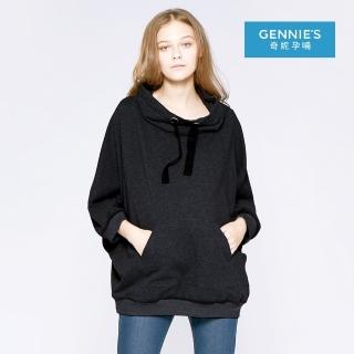 【Gennies 奇妮】棉質親膚舒適運動上衣(黑T3E34)