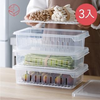 【SHIMOYAMA 日本霜山】可疊式冰箱生鮮/蔬果冷藏冷凍保鮮盒-3入(冰箱/糕點/生鮮/儲藏)