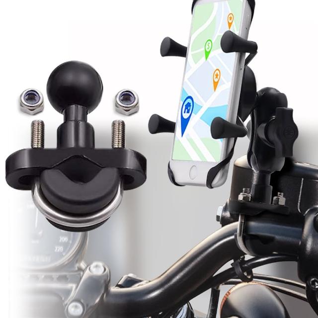 【CityBoss】鋁合金機車單車快拆手機架-後視鏡面安裝款型 + 管型把手安裝 組合