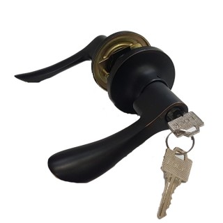 16-10B-ET水平鎖 60mm 有鑰匙 古紅銅水平把手(客廳 辦公室 臥室 房間鎖 房門專用)