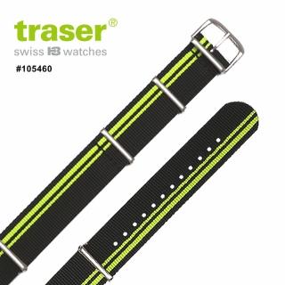 【TRASER】Textile_Strap_black green 尼龍織料錶帶#105741(#105460)