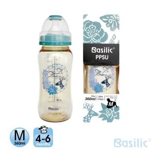【Basilic 貝喜力克】防脹氣PPSU寬口大奶瓶360ml-M(兩入組)