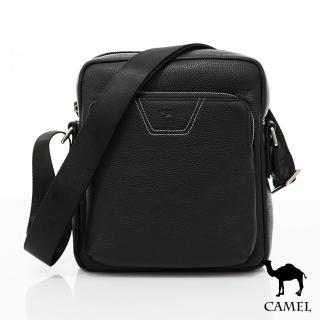 【CAMEL】商務紳士荔枝紋牛皮側背包