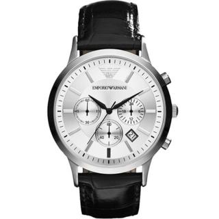 【EMPORIO ARMANI】經典紳仕三眼錶皮帶錶款(AR2432)