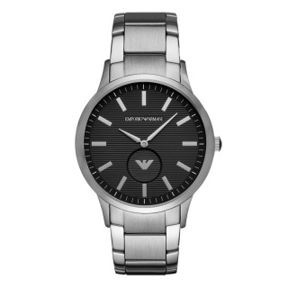 【EMPORIO ARMANI】分秒必爭時尚都市腕錶-銀X黑(AR11118)