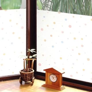 【meiwa】日本製造抗UV節能靜電窗貼(和風彩球- 92x100公分)