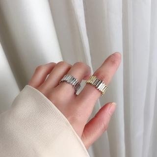 【HaNA 梨花】韓國小眾冷淡竹節金屬排飾戒指