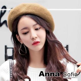 【AnnaSofia】混羊毛畫家帽貝蕾帽-名媛立體型單色(駝系)