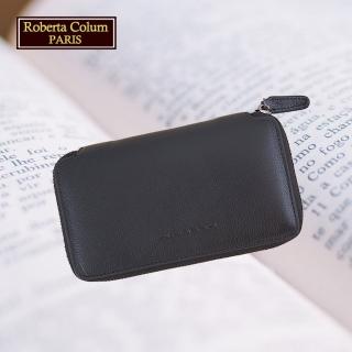 【Roberta Colum】諾貝達專櫃男用長夾 進口牛皮 手機護照夾(黑色 67811-1)