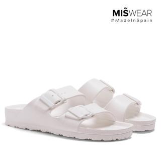 【MISWEAR】女-拖鞋-Evalight 超輕量EVA雙扣女用拖鞋-白色