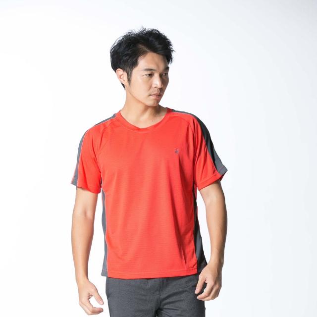 【遊遍天下】MIT男款抗UV防曬涼感吸濕排汗機能圓領衫GS2005桔色(短袖T恤 S-3L)