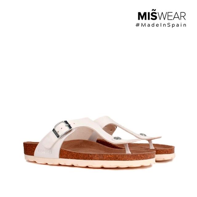 【MISWEAR】女-涼鞋-Genuins 純素皮革軟木女士夾腳涼鞋-白