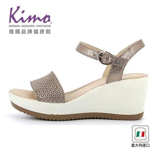【Kimo】義大利製造圖騰簍空楔型涼鞋(貴氣金50841072106)