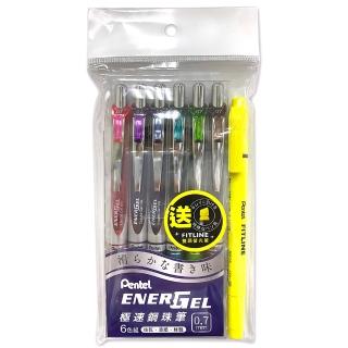 【Pentel 飛龍】BL77-6STB ENERGEL 0.7極速鋼珠筆(六色組B)