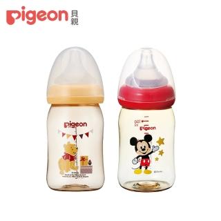 【Pigeon貝親 官方直營】寬口母乳實感PPSU奶瓶160ml/經典迪士尼(2款)
