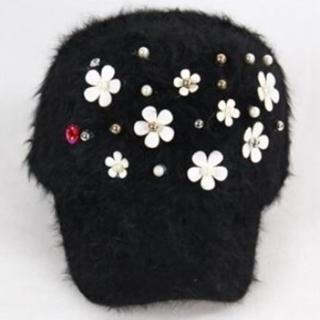 【米蘭精品】針織兔毛帽(流行氣質保暖女帽子聖誕節交換禮物9色63w48)